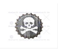 Wee Blue Coo Painting Poison Bottle Top Cap Skull Crossbones Pirate Wall Art Print