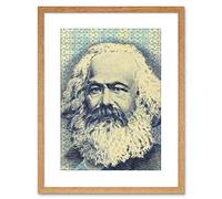 Wee Blue Coo Painting Political Karl Marx Banknote Design Communism Framed Print F97X4897