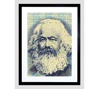 Wee Blue Coo Painting Political Karl Marx Banknote Design Communism Framed Wall Art Print