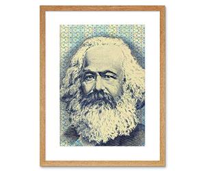 Wee Blue Coo Painting Political Karl Marx Banknote Design Communism Framed Wall Art Print