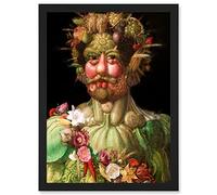 Wee Blue Coo Painting Portrait Arcimboldo Rudolf II Habsburg Vertumnus Vegetables Artwork Framed Wall Art Print A4