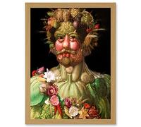 Wee Blue Coo Painting Portrait Arcimboldo Rudolf II Habsburg Vertumnus Vegetables Artwork Framed Wall Art Print A4