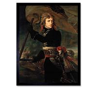Wee Blue Coo Painting Portrait Gros Napoleon Bonaparte Arcole Bridge Art Print Framed Poster Wall Decor 12X16 Inch