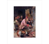 Wee Blue Coo PAINTING PORTRAIT GROUP BROUWER THE PANCAKE BAKER FRAMED ART PRINT B12X12699
