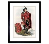 Wee Blue Coo PAINTING PORTRAIT HIGHLAND CLAN SCOTLAND TARTAN DRUMMOND FRAMED PRINT F97X4924