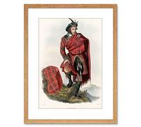 Wee Blue Coo PAINTING PORTRAIT HIGHLAND CLAN SCOTLAND TARTAN DRUMMOND FRAMED PRINT F97X4924
