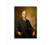 Wee Blue Coo PAINTING PORTRAIT KEMPTON PRESIDENT HARRY TRUMAN FRAMED ART PRINT MOUNT B12X3980