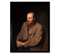 Wee Blue Coo Painting Portrait Perov Author Fyodor Dostoyevsky Art Print Framed Poster Wall Decor 12X16 Inch