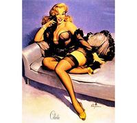 Wee Blue Coo Painting Portrait Pin Up Girl Celeste Lingerie USA Art Print Unframed Poster Wall Decor 12X16 Inch