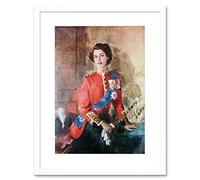 Wee Blue Coo Painting Portrait Queen Elizabeth II England Framed Wall Art Print