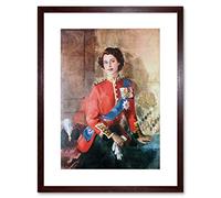 Wee Blue Coo Painting Portrait Queen Elizabeth II England Framed Wall Art Print