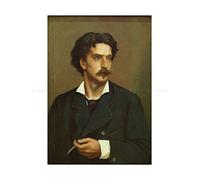 Wee Blue Coo Painting Portrait Self Artist Anselm Feuerbach Young Wall Art Print