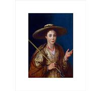 Wee Blue Coo PAINTING PORTRAIT STUDY ANONYMOUS GIRL SHEPHERD CROOK FRAMED ART PRINT B12X3990