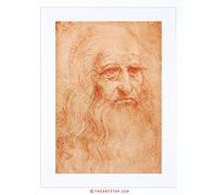 Wee Blue Coo Painting Portrait Study Da Vinci Man Red Chalk Framed Wall Art Print