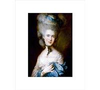 Wee Blue Coo PAINTING PORTRAIT STUDY GAINSBOROUGH WOMAN IN BLUE FRAMED ART PRINT B12X3852