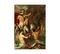 Wee Blue Coo Painting Poseidon Neptune Trident Ocean Mermaids Picture Wall Art Print