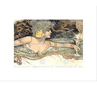 Wee Blue Coo PAINTING POSTCARD GIRL DAISY FLOWER TUCK NOUVEAU FLORAL FRAMED PRINT B12X10864