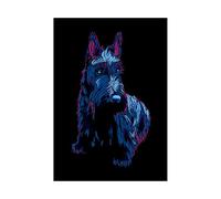 Wee Blue Coo Painting Scottish Terrier Scottie Dog Cute Puppy Wall Art Print