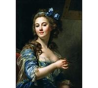 Wee Blue Coo Painting Self Portrait Artist Marie-Gabrielle Capet Art Print Poster Wall Decor 12X16 Inch