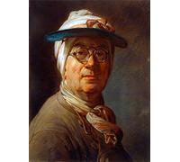 Wee Blue Coo Painting Self Portrait Visor Jean-baptiste-simeon Chardin Wall Art Print