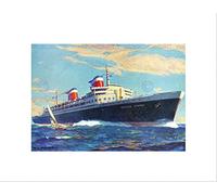 Wee Blue Coo PAINTING SHIP AMERICAN SEA SS UNITED STATES BLACK FRAMED ART PRINT B12X12579