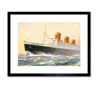 Wee Blue Coo Painting Ship Sail Boat Rms Queen Mary Picture Framed Wall Art Print