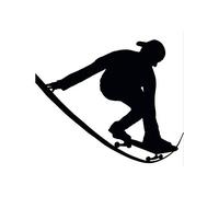 Wee Blue Coo Painting Sport Skateboarding Skater Ramp Black White Art Print Poster Wall Decor 12X16 Inch
