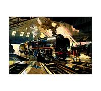 Wee Blue Coo Painting Steam Train Repair Yard Engineer Uk Framed Print F12X4795