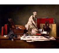 Wee Blue Coo Painting Still Life Chardin Attributes Rewards Accorded Wall Art Print