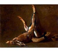 Wee Blue Coo Painting Still Life Study Chardin Dead Hare Wall Art Print