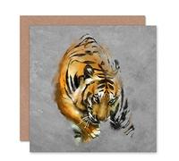 Wee Blue Coo PAINTING TIGER CAT ANIMAL WILD WATERCOLOUR BLANK GREETINGS BIRTHDAY CARD