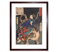 Wee Blue Coo PAINTING TIGER WARRIOR SAMURAI YOSHITOSHI JAPAN FRAMED PRINT F97X3137