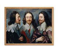 Wee Blue Coo Painting Van Dyck Portrait King Charles I England Art Print Framed Poster Wall Decor 12X16 Inch
