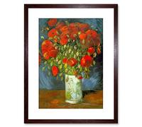 Wee Blue Coo Painting Van Gogh Vase Red Poppies Framed Wall Art Print