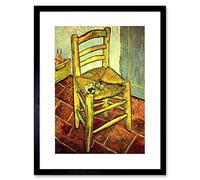 Wee Blue Coo Painting Van Gogh Vincent's Chair With Pipe Framed Wall Art Print