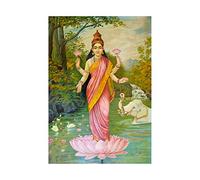 Wee Blue Coo Painting Varma Goddess Lakshmi 12x16 Wall Art Print