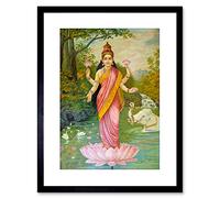 Wee Blue Coo PAINTING VARMA GODDESS LAKSHMI 9x7 FRAMED ART PRINT F97X12882
