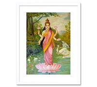 Wee Blue Coo PAINTING VARMA GODDESS LAKSHMI 9x7 FRAMED ART PRINT F97X12882