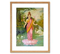 Wee Blue Coo PAINTING VARMA GODDESS LAKSHMI 9x7 FRAMED ART PRINT F97X12882