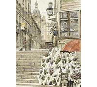 Wee Blue Coo Painting Vintage Cityscape Paris Bonne Nouvelle Steps Wall Art Print