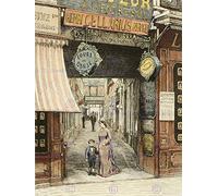 Wee Blue Coo Painting Vintage Cityscape Paris Passage De L'opera Wall Art Print