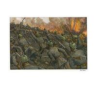 Wee Blue Coo Painting War Great Wwi Baluschek German Troops Attack Wall Art Print