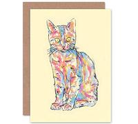 Wee Blue Coo PAINTING WATERCOLOUR ANIMAL BIRD NATURE PET CAT KITTEN ART GREETINGS CARD