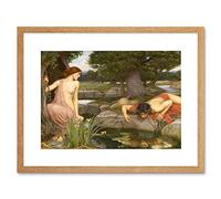 Wee Blue Coo Painting Waterhouse Echo Narcissus Framed Wall Art Print
