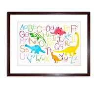 Wee Blue Coo Paintings Children Kids Dinosaur Alphabet Colour Framed Wall Art Print