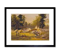 Wee Blue Coo PAINTINGS CONFEDERATE ARMY CAMP AMERICAN CIVIL WAR FRAMED ART PRINT B12X10943