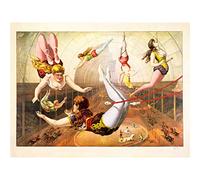 Wee Blue Coo Paintings Cultural Circus Acrobat Trapeze Act USA Art Canvas Print