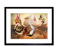 Wee Blue Coo Paintings Cultural Circus Acrobat Trapeze Act Usa Framed Art Print B12X9767