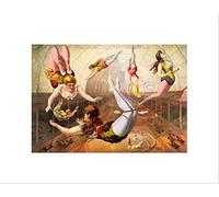 Wee Blue Coo Paintings Cultural Circus Acrobat Trapeze Act USA Wall Art Print