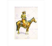Wee Blue Coo Paintings Drawing Arizona Cowboy Wild West Horse Remington Framed Print B12X9772